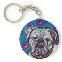 Portrait of Bubbly Bulldog Keychains