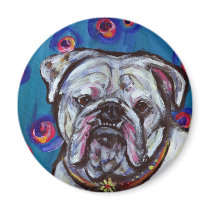 Portrait of Bubbly Bulldog Magnet