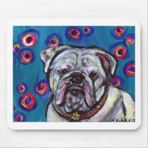 Portrait of Bubbly Bulldog Mousepads