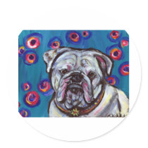 Portrait of Bubbly Bulldog Sticker