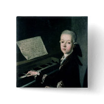 Portrait of Carl Graf Firmian at the piano Pinback Button