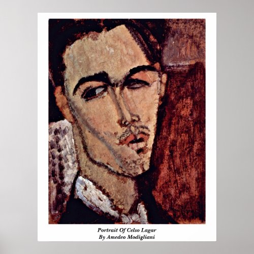 Portrait Of Celso Lagar By Amedeo Modigliani Poster