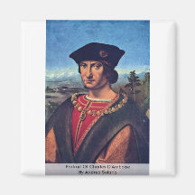 Portrait Of Charles D'Amboise By Andrea Solario Refrigerator Magnet