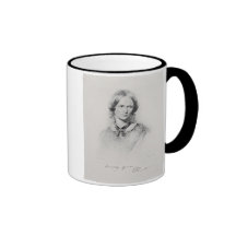 Portrait of Charlotte Bronte, engraved by Walker a Mugs