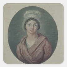 Portrait of Charlotte Corday  after 1793 Square Stickers