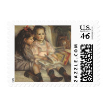 Portrait of Children, Renoir Vintage Impressionism Postage Stamps
