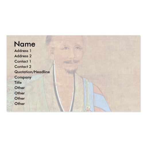 Portrait Of Chinese Chan Buddhist Monk Wuzhun Business Cards (front side)