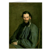 Portrait of Count Lev Nikolaevich Tolstoy  1873 Greeting Cards