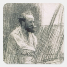 Portrait of Edouard Manet  at his Easel Square Sticker
