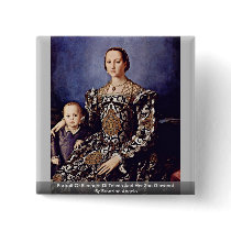 Portrait Of Eleonora Di Toledo  By Bronzino Angelo Buttons