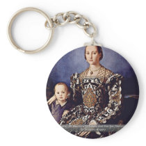 Portrait Of Eleonora Di Toledo  By Bronzino Angelo Keychains