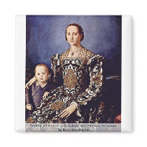 Portrait Of Eleonora Di Toledo  By Bronzino Angelo Magnets