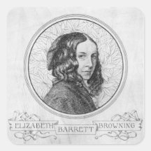 Portrait of Elizabeth Barrett Browning Square Sticker