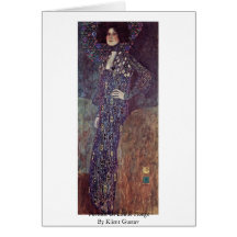Portrait Of Emilie Floege By Klimt Gustav Cards