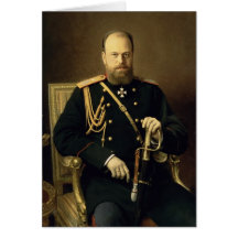 Portrait of Emperor Alexander III  1886 Greeting Card