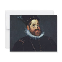 Portrait Of Emperor Rudolf Ii By Heintz D. Ä. Jos Personalized Invitation