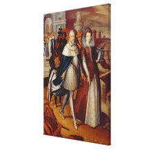 Portrait of Ferdinand I  and his Niece Gallery Wrap Canvas