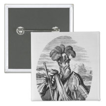 Portrait of Francisco Pizarro Pinback Buttons