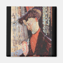 Portrait of Frank Burty Haviland by Modigliani Refrigerator Magnets