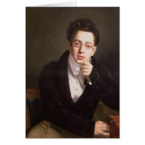 Portrait of Franz Schubert , Austrian composer Greeting Cards