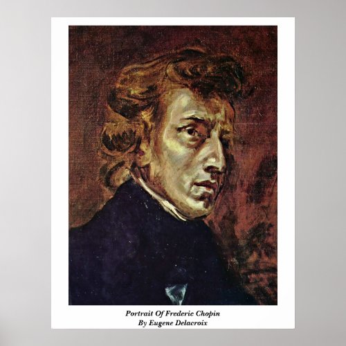 Portrait Of Frederic Chopin By Eugene Delacroix Posters