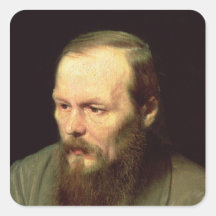 Portrait of Fyodor Dostoyevsky  1872 Square Sticker