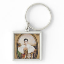 Portrait of Gaspard Deburau  as Pierrot, c.1815 Keychain