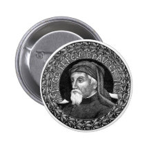 Portrait of Geoffrey Chaucer Button