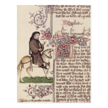 Portrait of Geoffrey Chaucer  facsimile from Post Card