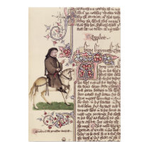 Portrait of Geoffrey Chaucer  facsimile from posters