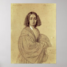 Portrait of George Sand  1837 Print