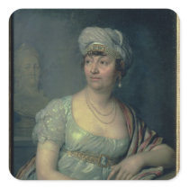 Portrait of Germaine de Stael , 1812 Square Stickers