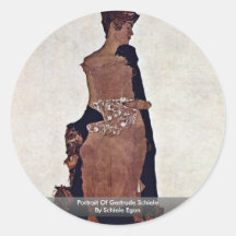 Portrait Of Gertrude Schiele By Schiele Egon Sticker