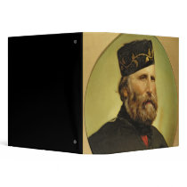 Portrait of Giuseppe Garibaldi 3 Ring Binders