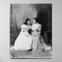 Portrait of Helen Keller and Anne Sullivan Posters