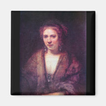 Portrait of Hendrickje Stoffels by Rembrandt Magnet