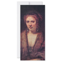 Portrait Of Hendrickje Stoffels By Rembrandt Customized Rack Card