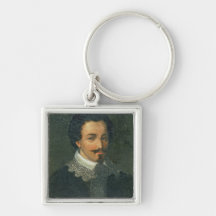 Portrait of Henri I de Bourbon Conde (oil on panel Key Chain
