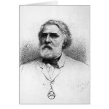 Portrait of Ivan Turgenev Greeting Card