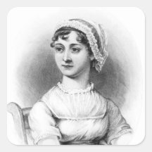 Portrait of Jane Austen Square Stickers