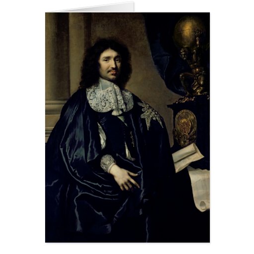 Portrait of Jean-Baptiste Colbert de Torcy  1666 Greeting Cards