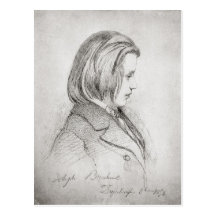 Portrait of Johanes Brahms  aged Twenty, 1853 Postcard