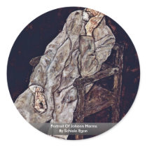 Portrait Of Johann Harms By Schiele Egon Round Stickers