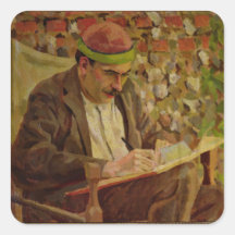 Portrait of John Maynard Keynes (1883-1946) (oil o Square Stickers