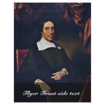Portrait Of Justus Criex By Maes Nicolaes Flyer