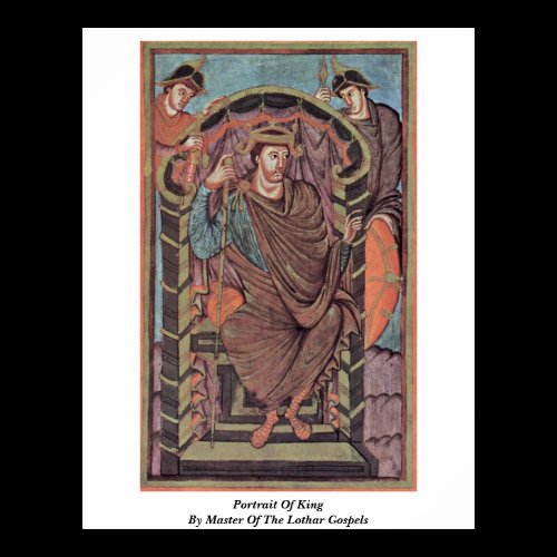 Portrait Of King By Master Of The Lothar Gospels Posters