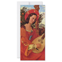 Portrait Of Klara Bianka Von Quandt With Lute By J Customized Rack Card