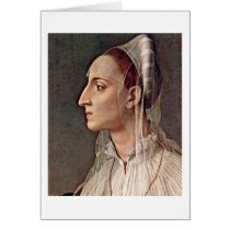 Portrait Of Laura Battiferri By Angelo Bronzino Card