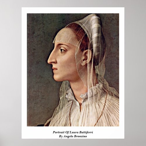 Portrait Of Laura Battiferri By Angelo Bronzino Posters