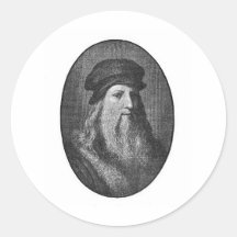 Portrait of Leonardo da vinci Round Stickers